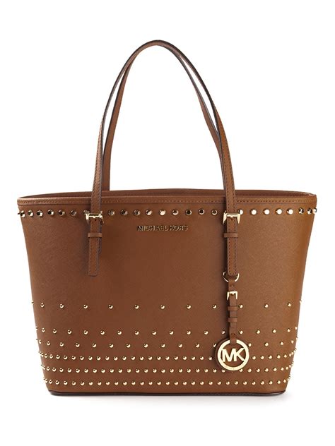 michael kors jet set travel studded studded tote shopper bag|Michael Kors designer tote jet set.